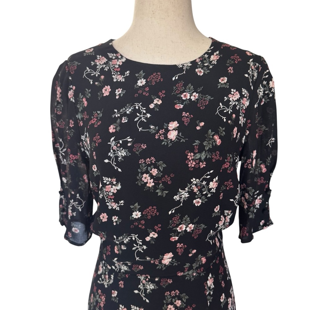 Reformation Bard Mini Dress in Jolene Black Floral Print size 6 - Picture 3 of 11